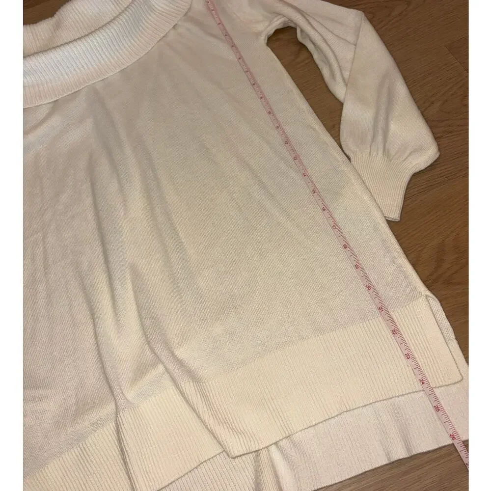 Ann Taylor Loft cream light weight cowl neck sweater womens size small NWT